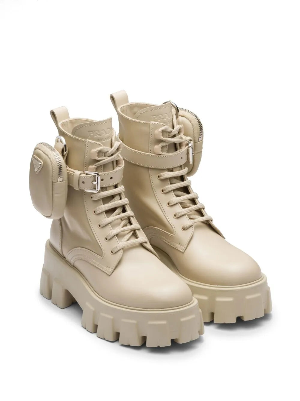 Prada Monolith pouch-detail leather boots